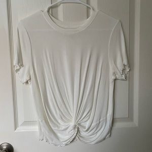 American Eagle White Twist-Front Tee